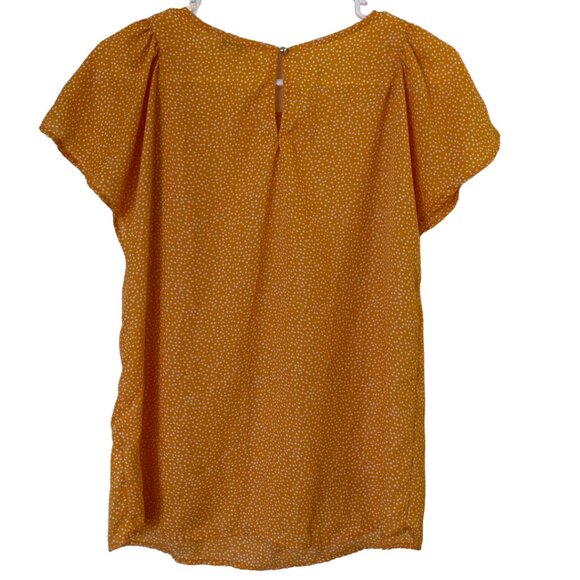 Lily White Orange and White Dot Print Blouse – Size M - Picture 5 of 7